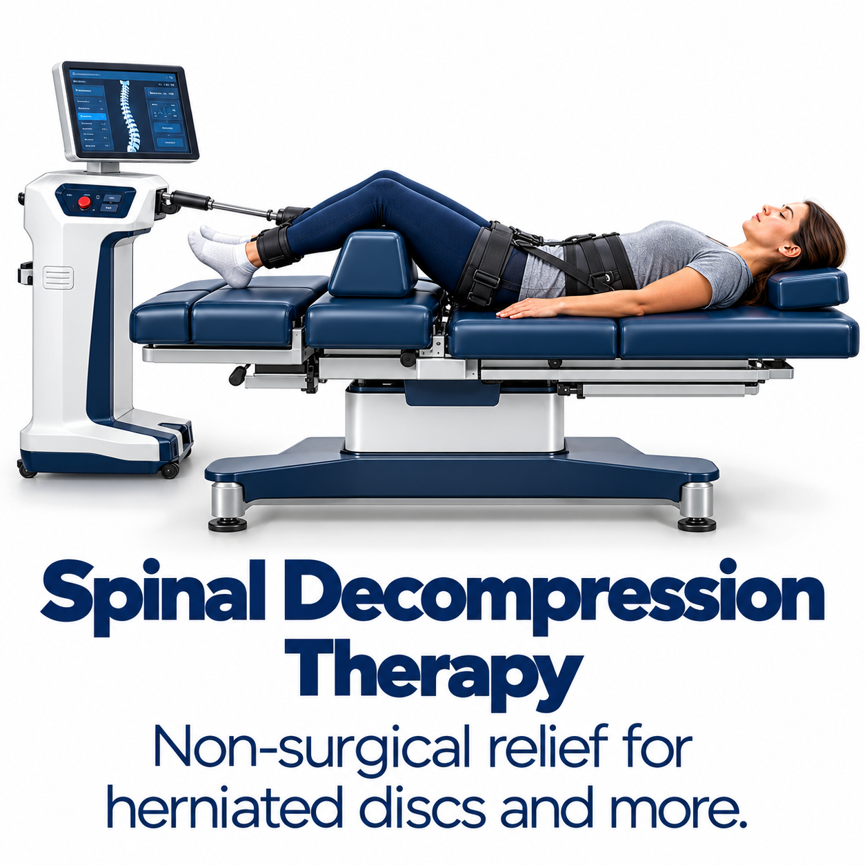Service graphic: Spinal Decompression Therapy. Non-surgical relief for herniated discs and more.